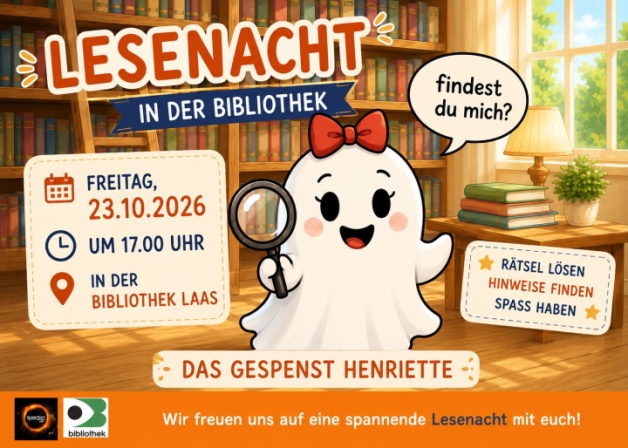 Lesenacht "Das Gespenst Henriette" der Bibliotheken Laas/Eyrs/Tschengls